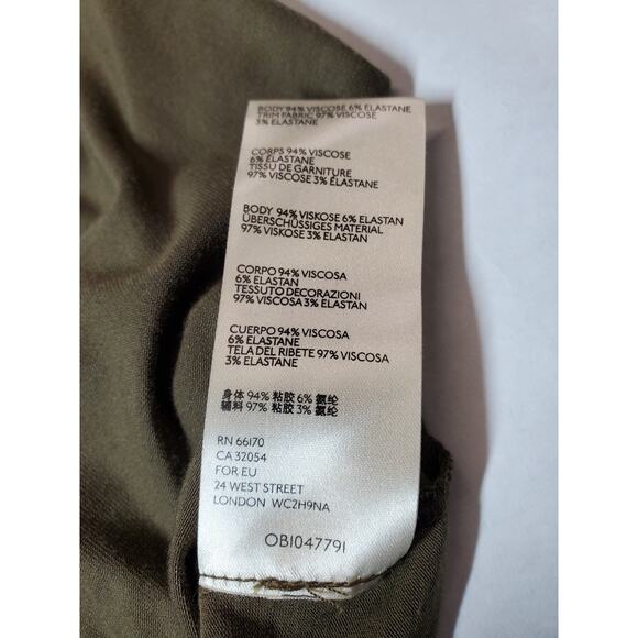 Free People Womens Oversized XS Top Tunic Olive GREEN Stretch Off Shoulder - Picture 9 of 13